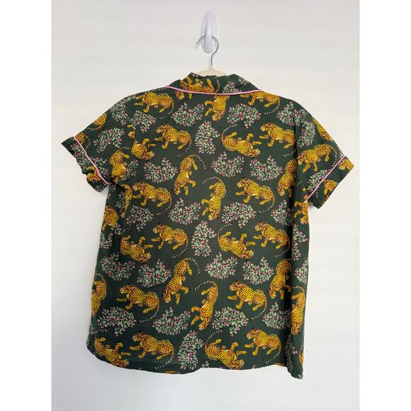 HAUTE DREAMZ‎ Women’s Short Pajama Set Green Cheetah Fun Jungle Print Small - Picture 8 of 13